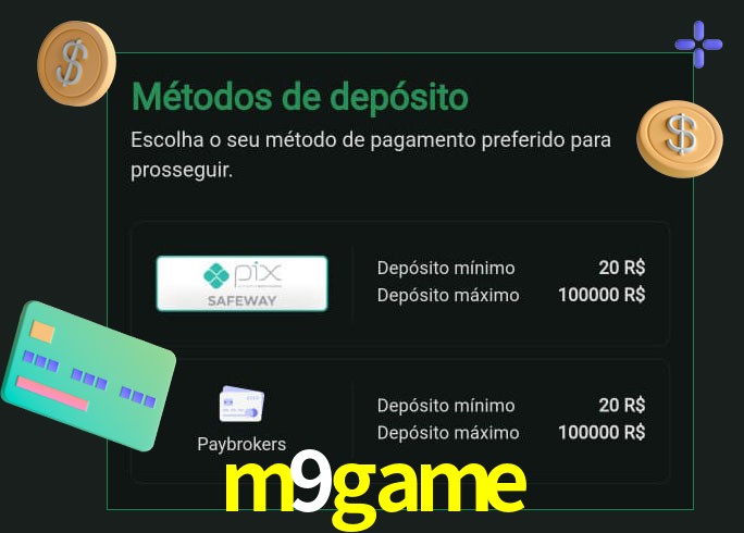 O cassino m9game oferece uma grande variedade de métodos de pagamento